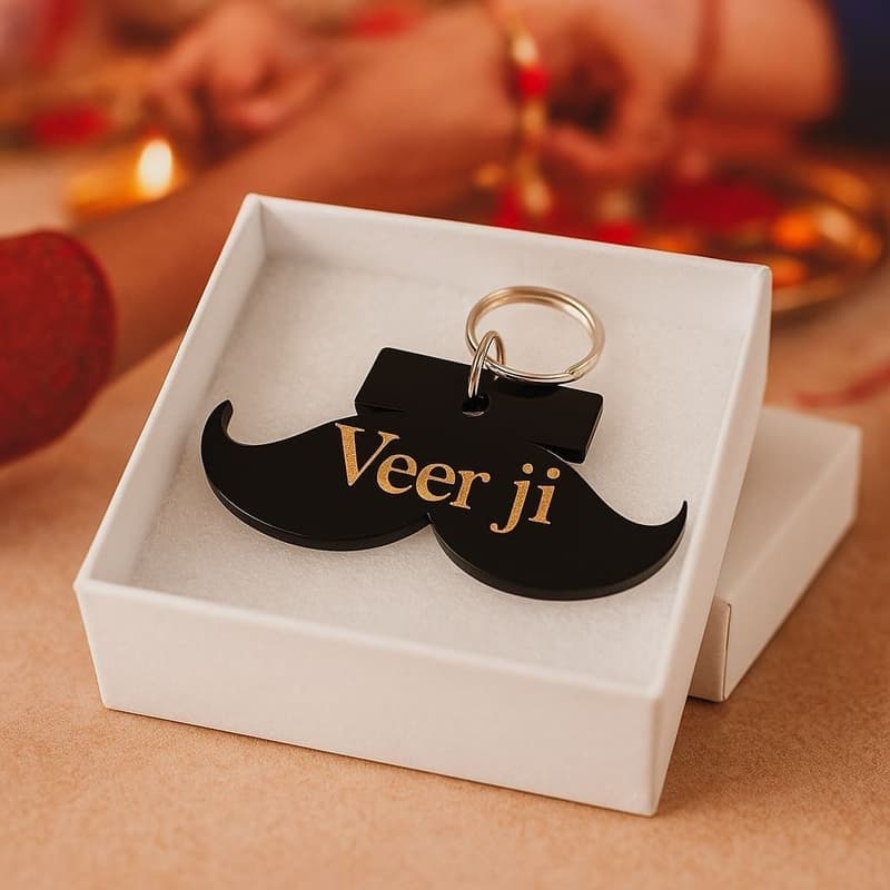 Mustache Keychain
